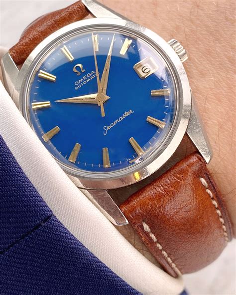 omega seamaster blue vintage